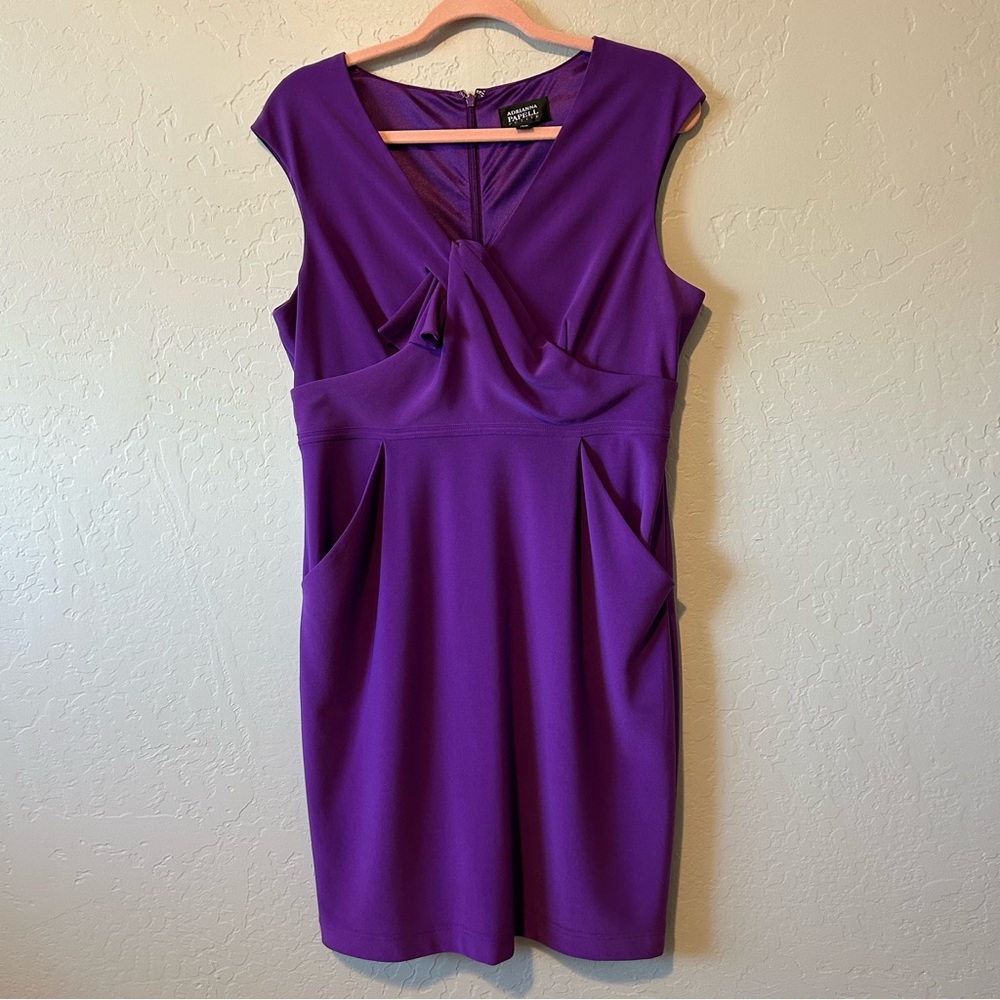 Adrianna Papell Vibrant Purple Mini Dress 12P
